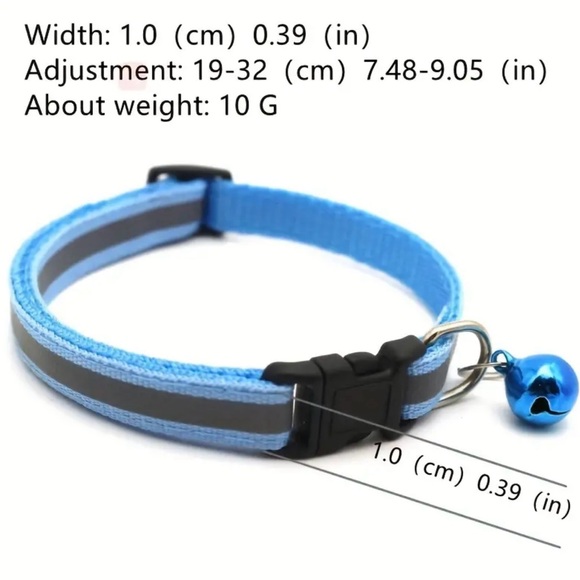 Brand New Reflective Pet Collar with Bell for Cats and Dogs (4 pcs) - Picture 2 of 16
